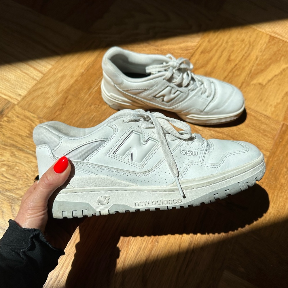 New Balance 550s in white and grey
